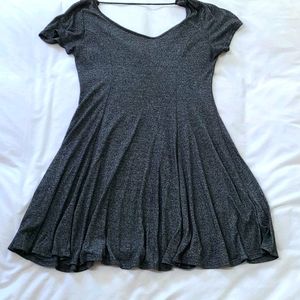 Grey Backless Skater Dress